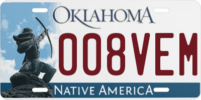 OK license plate 008VEM