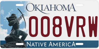 OK license plate 008VRW