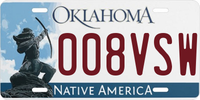OK license plate 008VSW