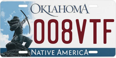 OK license plate 008VTF