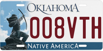 OK license plate 008VTH