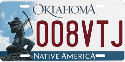 OK license plate 008VTJ