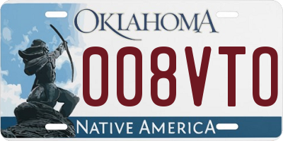OK license plate 008VTO