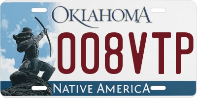 OK license plate 008VTP