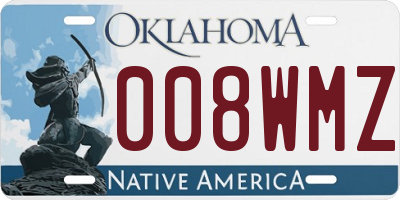 OK license plate 008WMZ