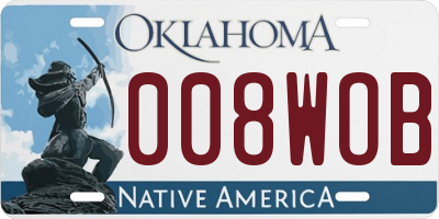 OK license plate 008WOB