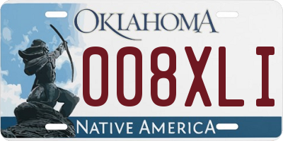 OK license plate 008XLI