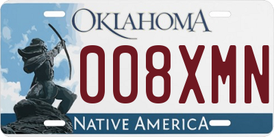 OK license plate 008XMN