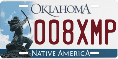 OK license plate 008XMP