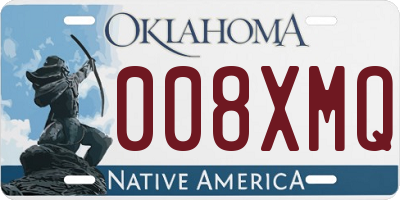 OK license plate 008XMQ