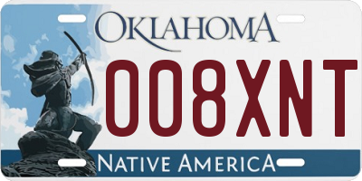 OK license plate 008XNT