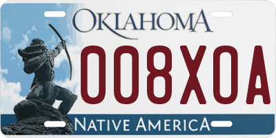 OK license plate 008XOA