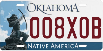 OK license plate 008XOB