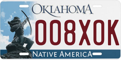 OK license plate 008XOK