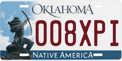 OK license plate 008XPI