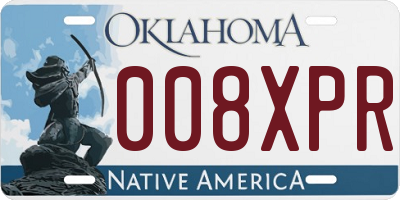 OK license plate 008XPR