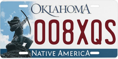 OK license plate 008XQS