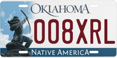 OK license plate 008XRL