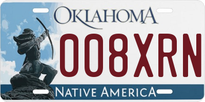 OK license plate 008XRN