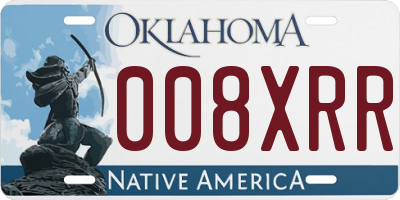 OK license plate 008XRR