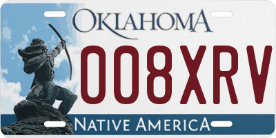 OK license plate 008XRV