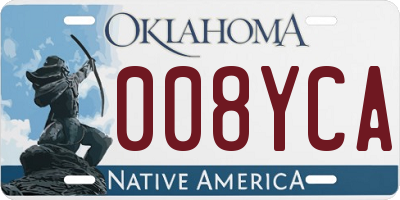 OK license plate 008YCA