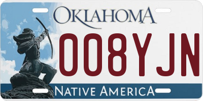OK license plate 008YJN