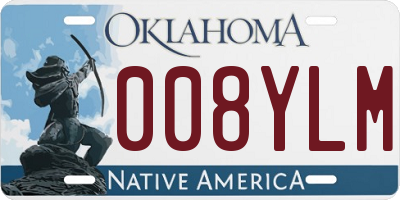 OK license plate 008YLM