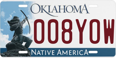 OK license plate 008YOW