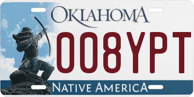 OK license plate 008YPT