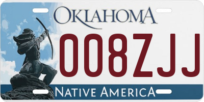 OK license plate 008ZJJ