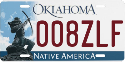 OK license plate 008ZLF