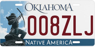 OK license plate 008ZLJ