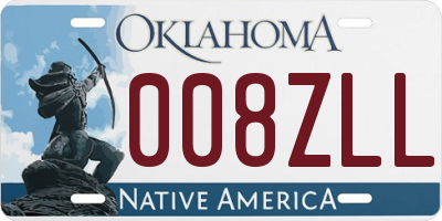 OK license plate 008ZLL