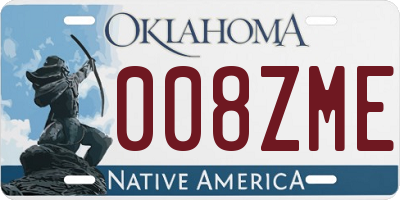 OK license plate 008ZME