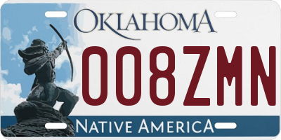 OK license plate 008ZMN