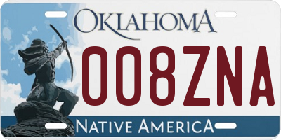 OK license plate 008ZNA