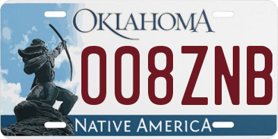 OK license plate 008ZNB