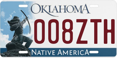 OK license plate 008ZTH