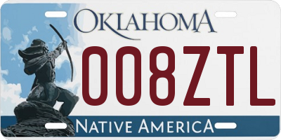 OK license plate 008ZTL