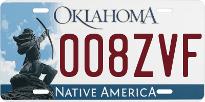 OK license plate 008ZVF