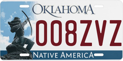 OK license plate 008ZVZ