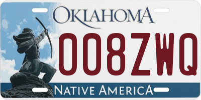 OK license plate 008ZWQ