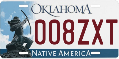 OK license plate 008ZXT
