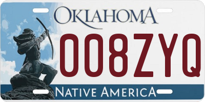 OK license plate 008ZYQ