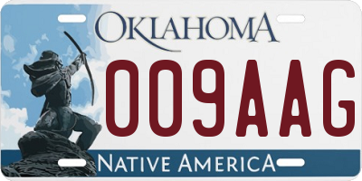 OK license plate 009AAG