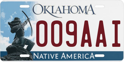 OK license plate 009AAI