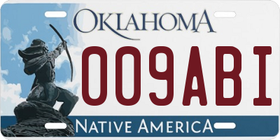OK license plate 009ABI