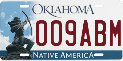 OK license plate 009ABM