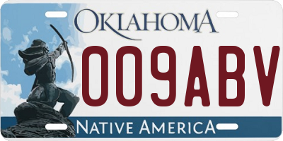 OK license plate 009ABV